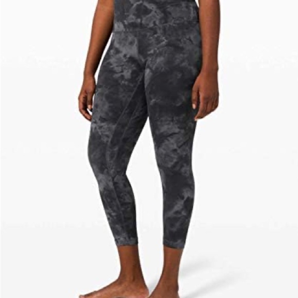 Lululemon Align High Rise Crop Leggings Diamond Dye Graphite Grey Size 18